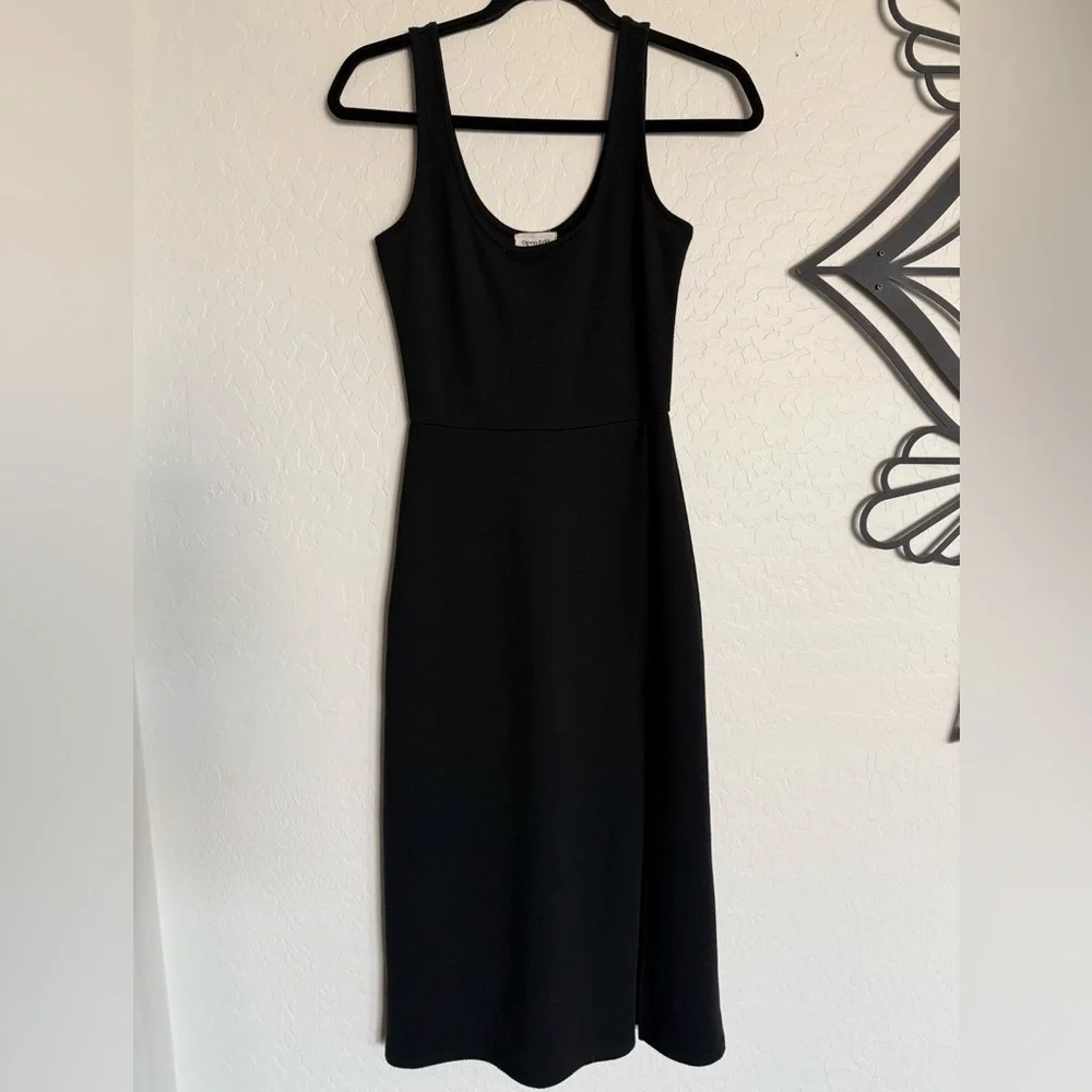 OPEN EDIT Black Scoopneck Sleeveless Midi Dress - XS - Picture 3 of 5